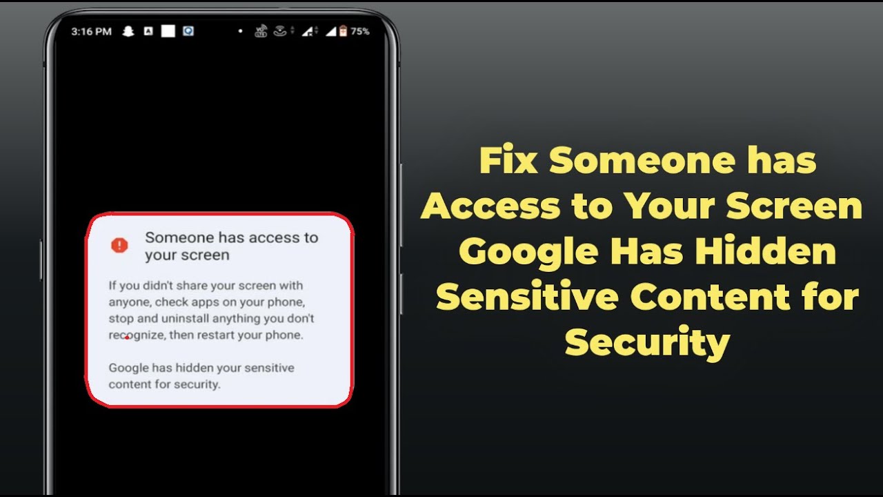 How To Fix Someone Has Access To Your Screen Warning In Android Youtube