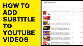How to Add Automatic Subtitles in YouTube Videos |2023