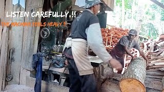 Sawing Mahogany Wood Fast and Amazing Skill, listen carefully 