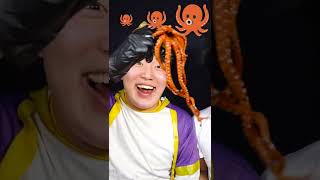 SMALL MEDIUM BIG Emoji FOOD CHALLENGE | Best Seafood boil Octopus Mukbang ASMR #Shorts