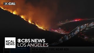 Firefighters make quick work of brush fire that erupted off 405 Freeway near Sherman Oaks