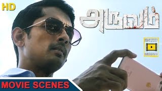 Aruvam Tamil Movie | Sathish trails lorry | Siddharth seals bar | raids milk factory, fishing area