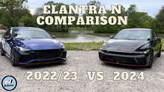 Elantra CN7 2022 2023 vs New 2024 Hyundai Elantra N CN7.2 Refresh Model Comparison Review DCT Manual