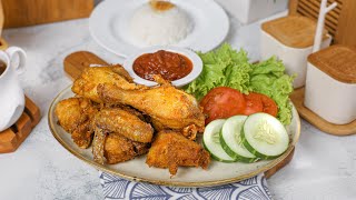 AYAM GORENG SUPER JUICY - Ayam Goreng Kukus Marinasi Sambal Ulek Geprek