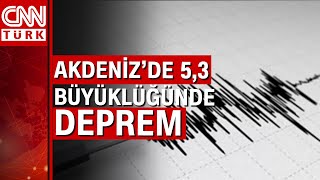Akdeniz'de 5,3 büyüklüğünde deprem meydana geldi