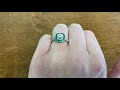 1.30ct antique cushion cut diamond and emerald halo ring sulham ring hand video