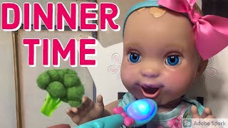Luvabella 2020 Mealtime Magic Mia Eats Dinner 🍽 Doll Evening Routine