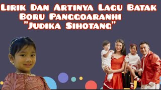 Boru Panggoaranhi - Judika Sihotang || Lirik Dan Artinya