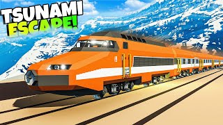 Escaping a HUGE TSUNAMI With a JET TRAIN in Stormworks?! (Stormworks Gameplay Tsunami Survival!)