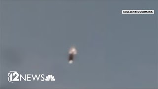 Woman records mystery object falling from the sky