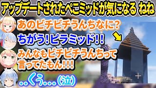 ぺこらのピラミッド()に興味津々で会う人みんなに何に見えるか確認して回るねねち【ホロライブ/桃鈴ねね/兎田ぺこら/切り抜き】