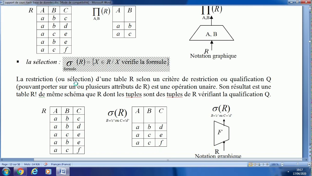 Chapitre 3 : Algèbre Relationnel Derja 2020 - YouTube