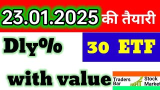 💢23.01.2025 की तैयारी ETF Delivery position with value 💢#indiansharemarket #tbsme