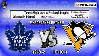 Toronto Maple Leafs vs Pittsburgh Penguins Nov 26th 2022  NHL23 #nhl23gameplay #nhl23 #NHL