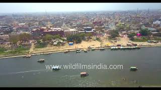 Vrindavan along the Yamuna river in stunning aerial: Uttar Pradesh's town for widows and religiosity