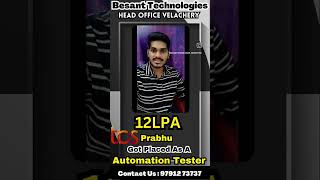 Software Testing - Selenium Student Placement Review|Besant Technologies Velachery-UpSkill  with us