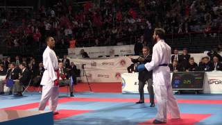 Qualification Kumite +84kg - ERKAN vs HORNE - 2015 European Karate Championships