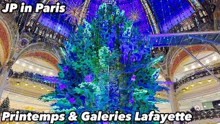 【Paris 4K】Printemps and Galeries Lafayette Christmas show windows パリ、プランタンギャラリーラファイエットクリスマスショーウィンドウ