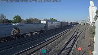 UP#8101 leads an auto train through Kearney,NE on 5/14/19