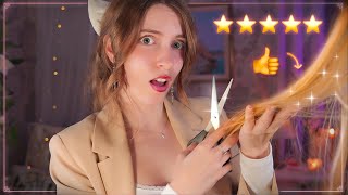 ASMR ✂️ The BEST Hair SALON in the City ❤️✨ (Haircut, Wash & Style)