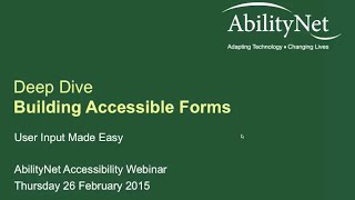 Deep Dive: Building Accessible Forms