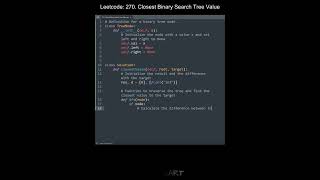 Leetcode 270. Closest Binary Search Tree Value in Python | Python Leetcode | Python Coding Tutorial