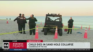 Girl dead, boy hospitalized after falling into beach sand hole in Lauderdale-by-