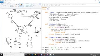 Deterministic Finite Automata Parser python code