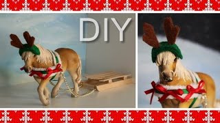 Tutorial| Świąteczne akcesoria na modele koni 🐎🎄| Rogi renifera, sanki, uprząż|