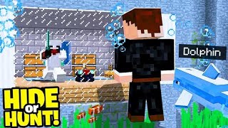 Minecraft Dolphin discovers a SECRET underwater BASE! (Hide or Hunt #2)