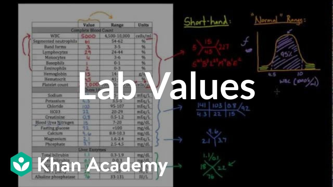 Introduction To Lab Values And Normal Ranges Health Medicine Khan
