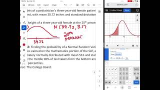 Normal Distribution Probability- finding values on Desmos- Statistics Class