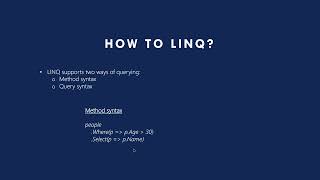 LINQ basics