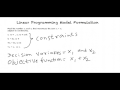 Linear Programming Model Formulation