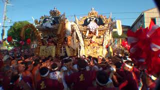 2017 平成29年 恵美酒宮天満神社秋祭り（宵宮） 東堀、栄町屋台 練り合わせ