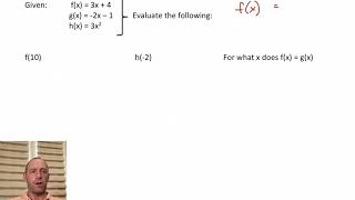 Function Notation (Part 1 - equations)