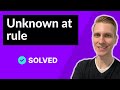 Unknown at rule in Tailwind (FIXED)