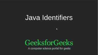 Java Identifiers | GeeksforGeeks