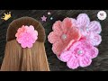 How to Crochet Sweet Flower Hair Tie/ Easy Crochet Flowers