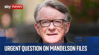 Urgent Question On Redactions To Mandelson Files