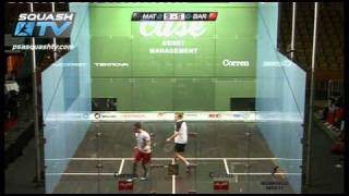 Squash : PSA Case Swedish Open 2011 - Nick Matthew v Peter Barker brutal rally