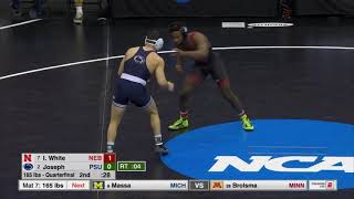 2019 NCAA Wrestling (165 lb) Quarterfinal - (2) Vincenzo Joseph (PSU) vs. (7) Isaiah White (Neb)