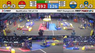 Qual 103 - 2018 FIRST Championship - Houston - Hopper Subdivision