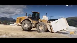 Caterpillar 980H Wheel Loader Working On Marble Quarries