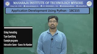 Introduction to Python | 18CS55 PYTHON | Vth Sem | CSE | Module 1 | Session 07
