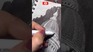 Easy…How to sketch? Pantheon Dome ,Rome ✌️✨ #art #shortsfeed #viralreels #architectural #drawing