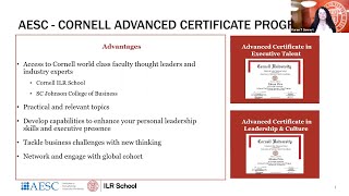 Information Session: AESC | Cornell Advanced Certificates