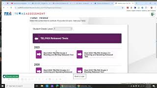 TELPAS Practice Website Log in Instructions