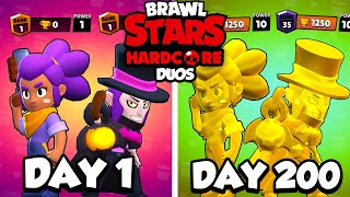 We Survived 200 Days in HARDCORE Brawl Stars.. (DUOS)