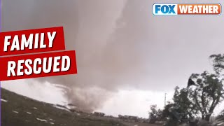 'HURRY! GET INSIDE!': Storm Chaser Rescues Family During Large Tornado